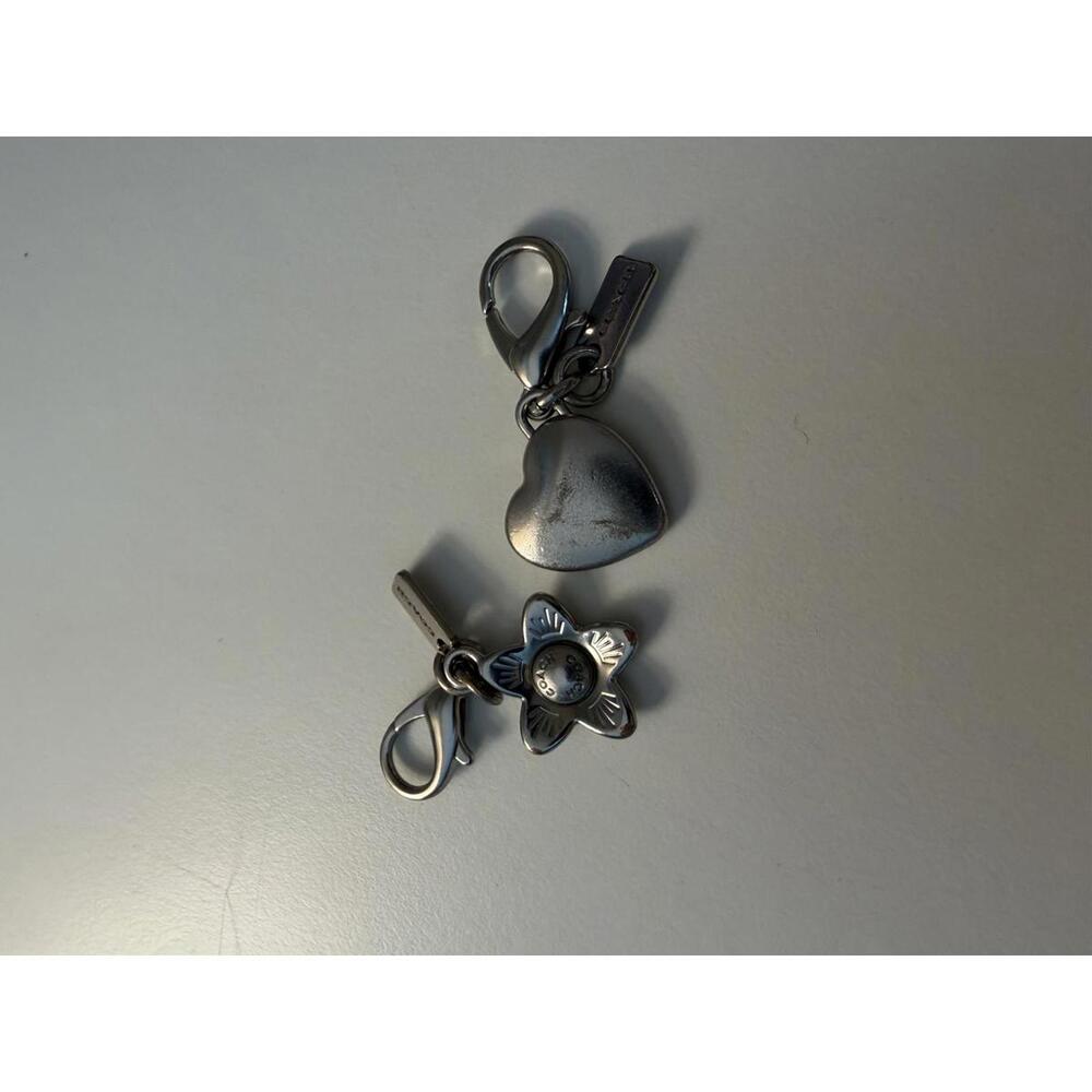 Coach Silver Heart and Flower Mini Charm Set